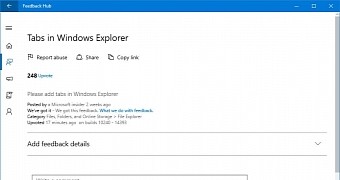 Windows 10 Users Want Tabs in File Explorer, Microsoft Says It’s Looking Into It