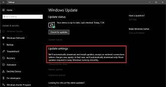 The new option showed up in Windows Update in the latest build