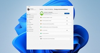 Windows 11 energy recommendations in Settings