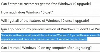 Windows 7 and 8.1 Users Have Only 30 Days to Downgrade After Installing Windows 10