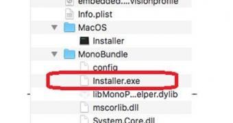 The DMG file comes with an EXE and the Mono framework