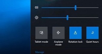 This is the new Action Center that was supposed to be part of Windows 10 RS2