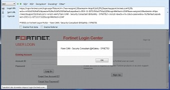 XSS POC on Fortinet's login page