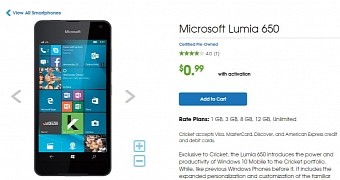 Lumia 650 available for just $0.99 at Cricket