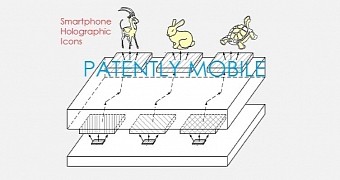 Holographic icons showed in Samsung patent