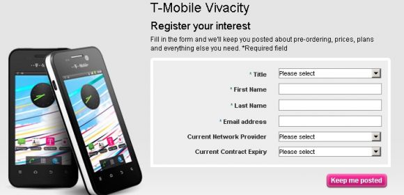 Affordable T-Mobile Vivacity Android Phone Confirmed for UK