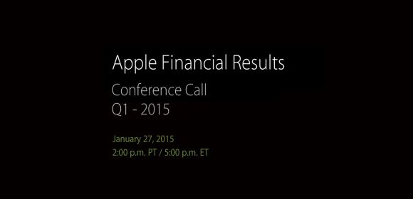 Apple Announces FY 15 First Quarter Results Conference Call