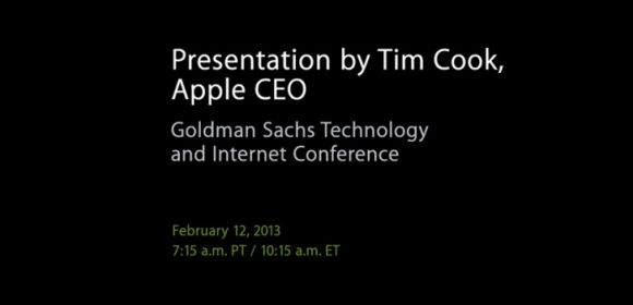 Apple Announces Live Webcast of Goldman Sachs Conference, February 12, 2013