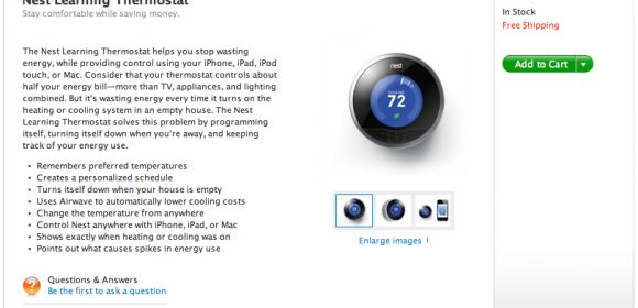 Apple Store Back Online Featuring Nest Thermostat