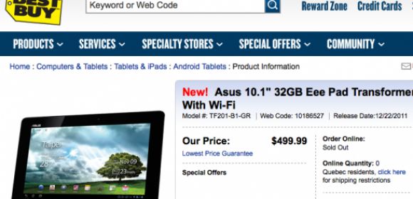Asus Transformer Prime to Arrive in Canada on December 22