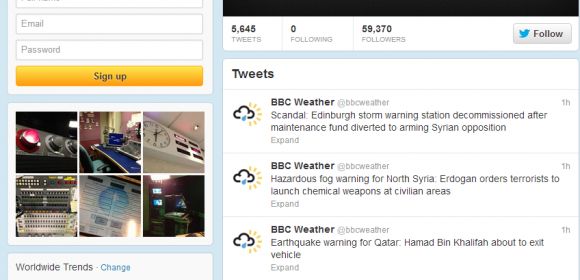 BBC Weather Twitter Account Hacked by Syrian Electronic Army