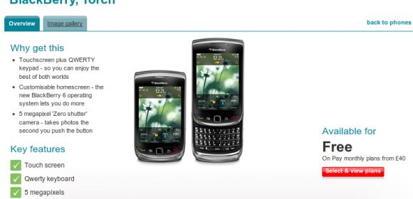BlackBerry Torch 9800 Now Available at Vodafone UK