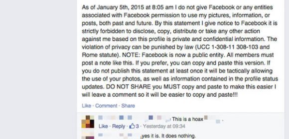 Bogus Privacy Notice Aimed at Facebook Makes the Rounds on the Social Network