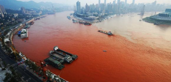Chinese River Mysteriously Turned Red