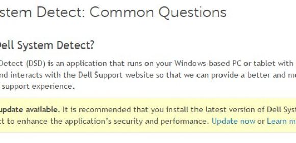 Dell System Detect Flagged as a Risk by Antivirus Product