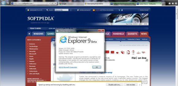 Download Internet Explorer 9 (IE9) Beta Build 9.0.7930.16406
