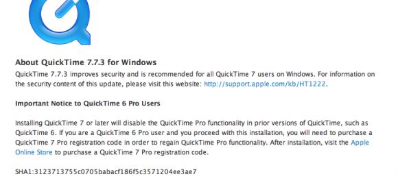 Download QuickTime 7.7.3 for Windows