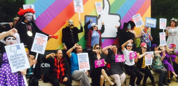 Drag Queens Protest in Front of Facebook Offices, Again