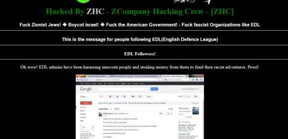 English Defence League Website Hacked by ZHC