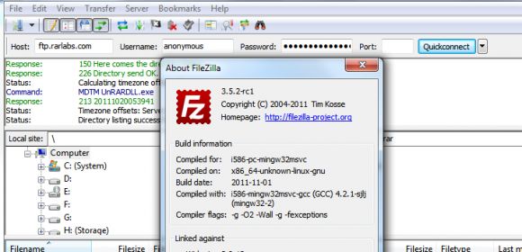 FileZilla Client 3.5.2 RC1 Released