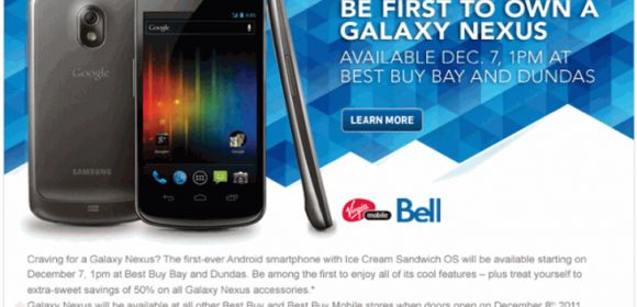 Galaxy Nexus Goes Live in Canada on December 7 via Best Buy