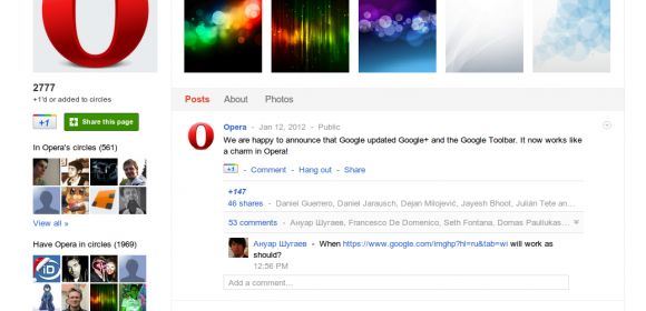 Google+ Finally Supports Opera