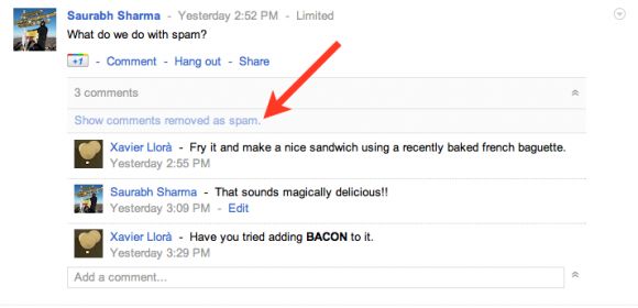 Google+ Hides Spam Comments Even Deeper