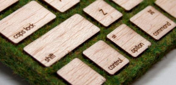 Green Keyboard Is Made from Wood and Moss