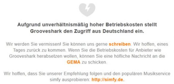Grooveshark Shuts Down in Germany
