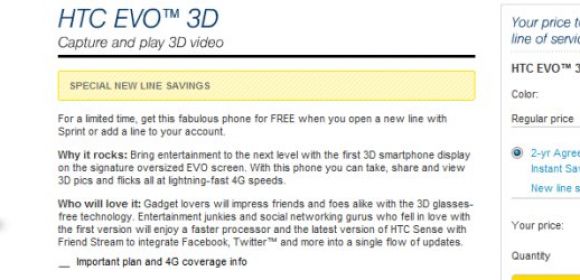 HTC EVO 3D Now Available for Free at Sprint (UPDATED)