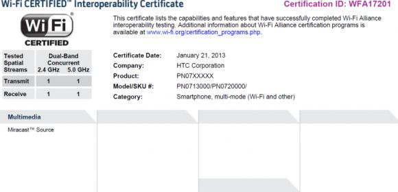 HTC M7 Reportedly Receives Wi-Fi Certification