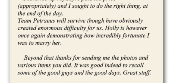 “I Screwed Up Royally,” General Petraeus Writes to a Friend