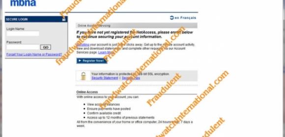 MBNA Phishing Scam: Your Credit Card Statements