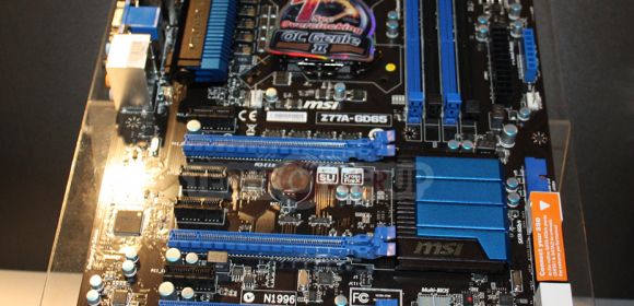 MSI Z77A-GD65 Ivy Bridge Motherboard Pictured