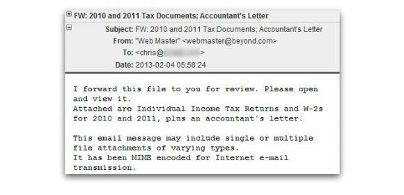 Malware Alert: 2010 and 2011 Tax Documents, Accountant's Letter
