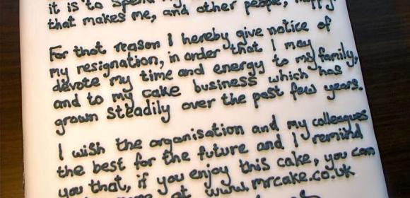 Man Uses Custom Made Cake to Resign from His Job