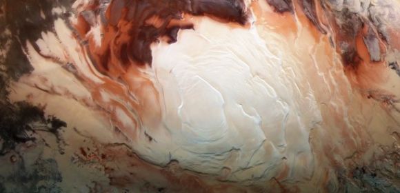 Mars' South Polar Ice Cap Looks like a Space Cappuccino