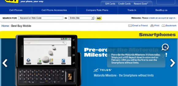 Motorola MILESTONE on TELUS Confirmed for February 18