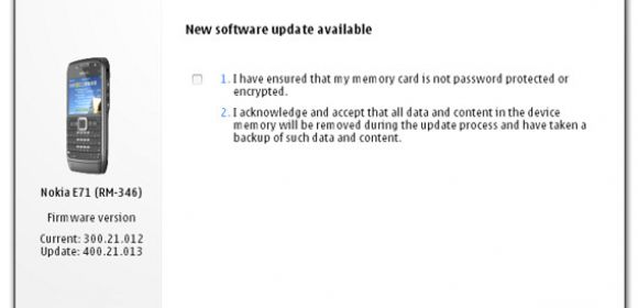 Nokia E71 Sees Firmware Update