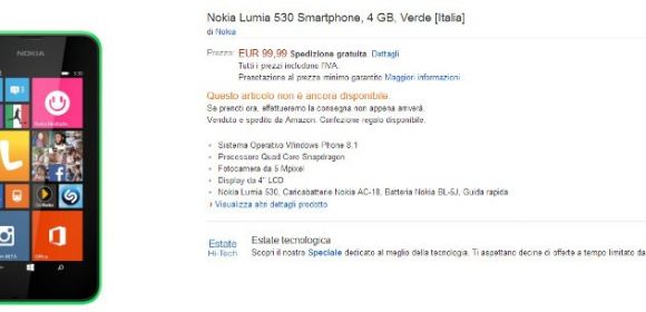 Nokia Lumia 530 Now Up for Pre-Order in Italy for €99 ($132)