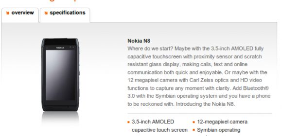 Nokia N8 Arrives at Orange UK with HD Voice