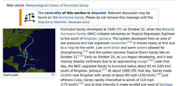 One Man Kept Any Mention of Climate Change Out of Hurricane Sandy's Wikipedia Page