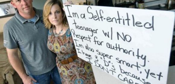 Parents Shame Teenage Girl, Force Her to Wear Embarrassing Sign