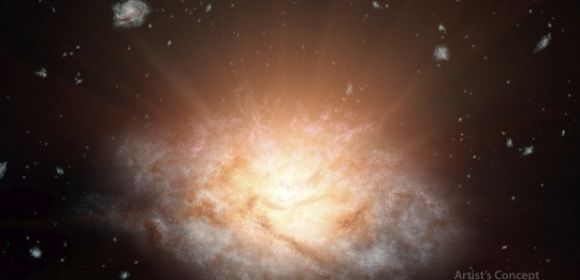 Remote Galaxy Shines with the Light of over 300 Trillion Suns