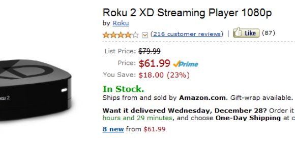 Roku 2 XD Streaming Media Player Is Now $62 (€47.4) at Amazon