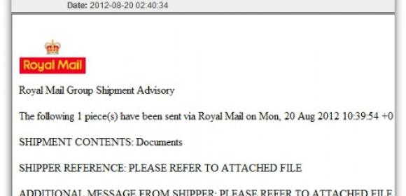 Royal Mail Group Shipment Advisory Emails Spread Malware