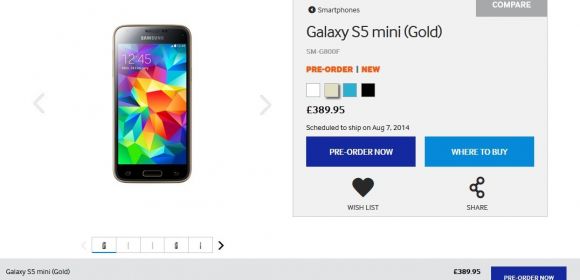 Samsung Galaxy S5 mini to Start Shipping in the UK on August 7