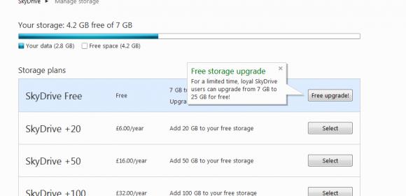 SkyDrive Windows App Debuts with 7GB for Free, 25GB for Old Users