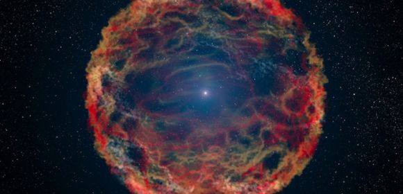 Star Holding On for Dear Life at the Core of Massive Cosmic Explosion