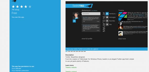 Tweetro Records Too Many Downloads, to Be Removed from Windows 8